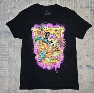 Universal Studios Halloween Horror Nights 2024 Black Graphic T-Shirt Mens Medium
